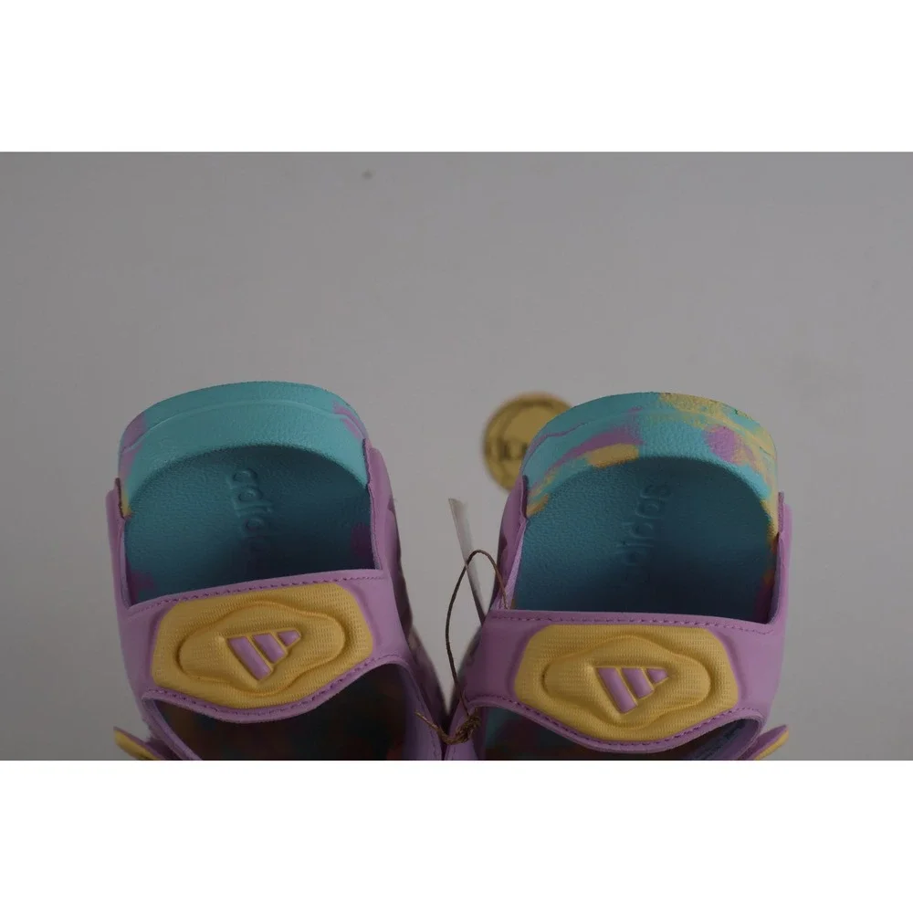 Adidas Adilette Sandal 2 K Bliss Lilac Orange Tint Flash Aqua Size 5 NEW